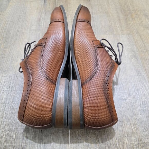 La Milano Johnson Tan Leather Cap Toe Dress Shoes Men’s Size 10EEE Oxford Lace - Picture 9 of 11